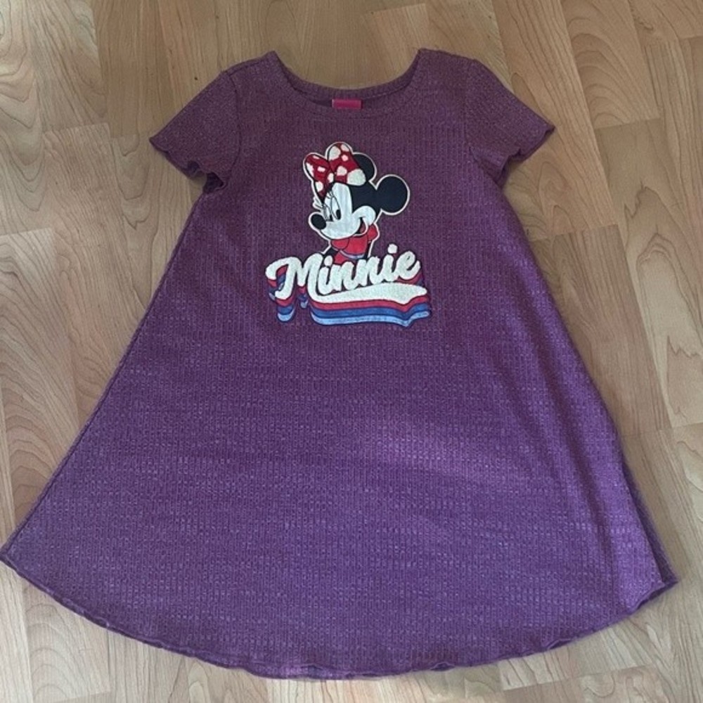 Disney Minnie Mouse Purple Dress 5T Waffle Swing A-line